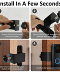 Anti Theft Video Doorbell Mount No Drill Outdoor Bracket With Screws Secure Doorbell Holder installation steps on door