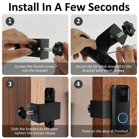 Anti Theft Video Doorbell Mount No Drill Outdoor Bracket With Screws Secure Doorbell Holder installation steps on door