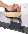 Adjustable Massage Bed Frame With Face Cradle Support For Home Sleeping Mattress Top Setup Perfect For Eye Surgery Recovery And Relaxing Nights, showing head support in use.