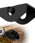 Beefy Heavy Duty Treehouse Bracket for 1.25 Inch Lag Bolts and TABs, Solid Steel Static Support Plate, black on wood beam