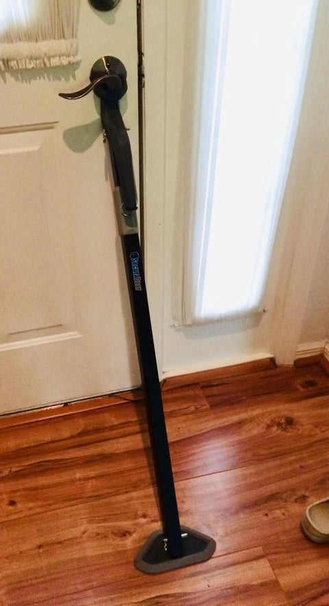 Heavy Duty Door Security Bar With One Ton Strength, Adjustable Aluminum Jammer for home and commercial security installed on door