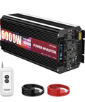 Heavy Duty 5000W Power Inverter Converts 48V To 120V Ac For Rv Truck And Solar Rig With Four Wall Plugs Lcd Panel Wireless Remote.