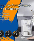 Self Adhesive Caster Wheels For Appliances 360 Degree Swivel Sliders With Slick Glide Smooth Rolling Appliance Rollers For Kitchen Countertop Coffee Makers And Air Fryers 8 Pack Black shown near a coffee maker.