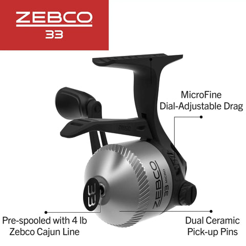 MicroFine Dial-Adjustable Drag Spincast Fishing Reel With Dope Bite Alert And No-Tangle Design, silver side view