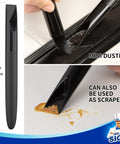 Grout Cleaning Brush Set With V Shape Edge Brush Deep Cleaning Brush Detail Brush With Silicone Scraper Mini Dustpan And Scraper shown in use