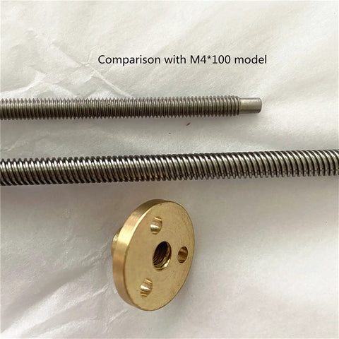 Comparison of M4*100 model with three metal rods and one brass flange for mechanical applications.