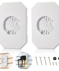 Two Pack Vinyl Siding Mounting Blocks With Built In Electrical Box For Outdoor Lights Easy Install Siding Kit Fits Half Inch Lap Double And 4 Inch White UV Resistant Textured Paintable Finish, front view