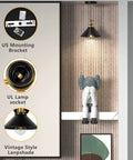 Vintage Industrial Black Wall Sconces 240 Degree Adjustable Antique Style For Restaurants Galleries Kitchens Hallways UL approved