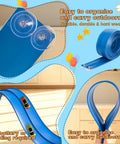 Race Car Track Starter Set With Flexible 15 Foot Ramp showing blue track with suction cups and loop for 1:64 scale cars.