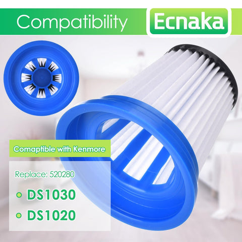 Close-up of Six Pack HEPA Replacement Filters For DS1030 DS1020 Stick Vacuum Cleaners Easy Install Snap In Fit 520280