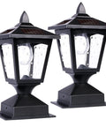 Outdoor Solar Powered Post Cap Lights For 4x4 Wood Posts, Waterproof Lantern Caps For Fence Deck Patio Garden, 15 Lumen LED