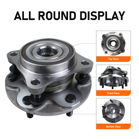 4WD Front Wheel Bearing And Hub Assembly For Toyota Tacoma 2005 To 2019, Toyota 4Runner 2003 To 2019, FJ Cruiser 2007 To 2014