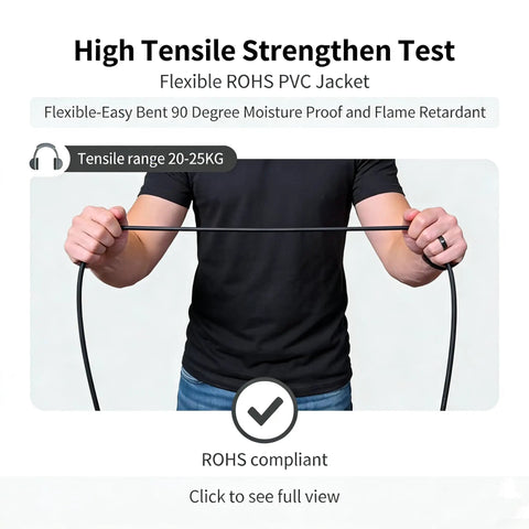 High tensile strength test of Beefy 15 Foot 12AWG Speaker Cable With One Quarter Inch TS To One Quarter Inch TS Gold Plated Tips