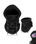 Warm Fleece Ski Mask With Windproof Coldproof Shield For Men And Women One Size Fits All Black Cozy Arctic Wool Face Cover