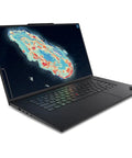 ThinkPad T1g Gen 8 AI Laptop With Ultra 9 285H VPro, 16 Inch 4K Display showcasing a map, black color