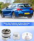 BMW car with Steering Rack Repair Kit for F20 to F36, showcasing direct fit plug and play OEM quality replacement.