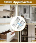 No Drill Magnetic Cabinet Door Catch Set With Heavy Duty Stainless Steel Latches for kitchen and wardrobe use
