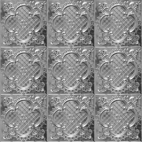 Two By Two Foot Tin Plated Steel Wall And Ceiling Pattern Panels Nail Up Kit With Nails Recycled USA Made Unfinished Metal Panels