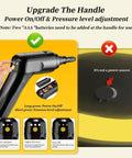 Upgrade handle of Powerful 2500W Handheld Steam Cleaner With 3 Level Adjustable Handle And 16 Accessories for power control.