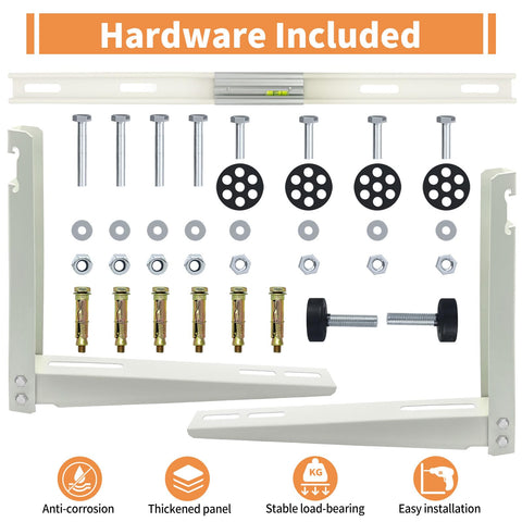 Heavy Duty Mini Split Wall Mount Bracket Designed For Rock Solid Outdoor Installation Supports 270 Pounds hardware included components