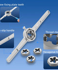 Anfrere 116-piece tap and die set for SAE and metric sizes with T-handle wrench and assorted dies