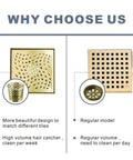 Comparison of Gold Brushed Square Shower Drain With Flange 6 Inch Stainless Steel 304 Floor Drain and a regular model