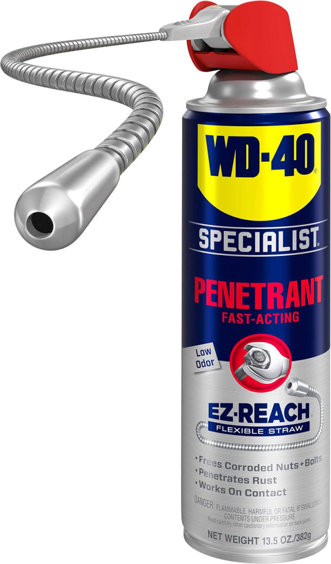 WD-40 Specialist Penetrant with EZ-Reach Flexible Straw 13.5 oz for loosening stuck parts