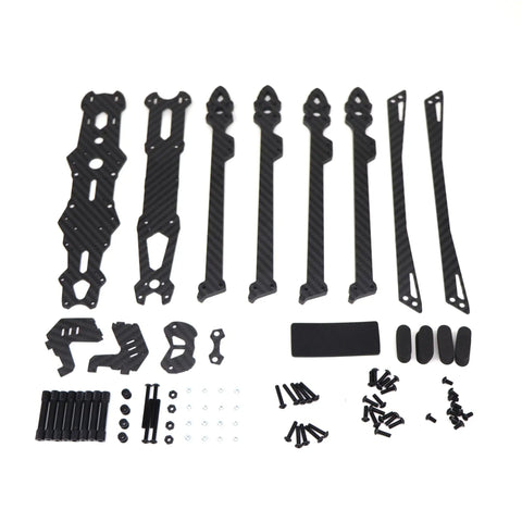 V2 8 Inch FPV Racing Drone Frame 367mm 3K Full Carbon Fiber With 6mm Arms kit components and hardware displayed
