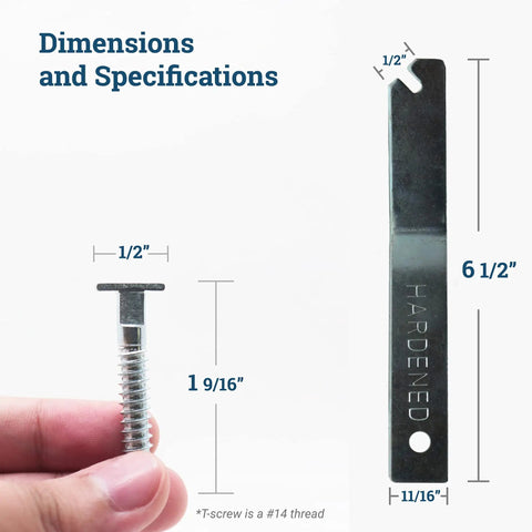 Dimensions of 100 Pack T-Screw Security Hanging Kit With Wrench For Art And Frames, Anti Theft Hangers, Earthquake Proof Locking Hardware