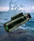 80x100 High Power Monocular With 100mm Objective Lens HD BAK4 Prism Smartphone Adapter And Easy Focus with black body near water