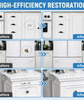 High Gloss White Acrylic Touch Up Paint Pen Brings Slick High Gloss Shine For Knocking Out Scratches On Cabinets Wood Walls Doors Metal Appliances And Furniture Smooth As Butter Before and After Restoration Images