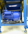 Rear view of Model 930 Motorized Wire Stripper Workhorse with dual top and bottom rollers and 11 cutting channels for copper reuse