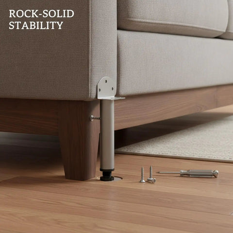 Adjustable Furniture Legs With Screws, Cold Rolled Steel Leveling Feet for Sofa replacement on wooden floor, gray finish