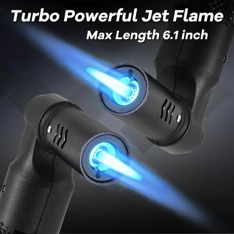 Portable Butane Torch For Cooking And Grilling With Big Jet Flame Refillable Mini Blow Torch emitting blue flame