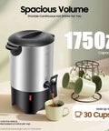 5.2L Heavy Duty Large Capacity Commercial Coffee Urn With Quick Brew For Offices, Catering And Churches, 30-Cup Percolator