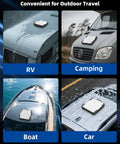 Mini Magnetic Roof Car Mount For Satellite Antenna Aluminum Frame with acrylic shield on RV, camping van, boat, and car.