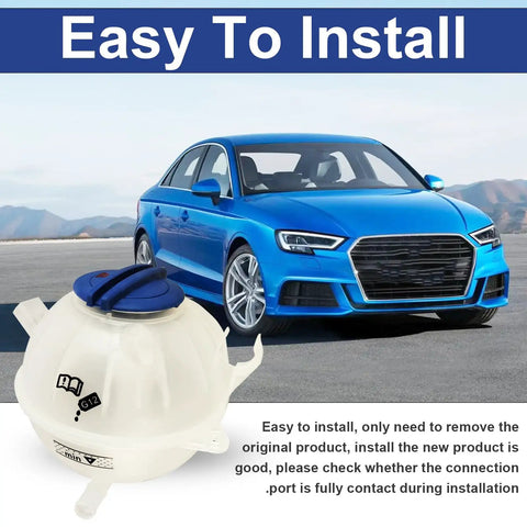 Durable Coolant Reservoir Tank With Cap Keeps Your Ride Cooling Slick This Heat Resistant Expansion Tank with blue cap.