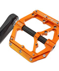 Aluminum Alloy 6061 CNC Machined MTB Pedals 9 Sixteenth Inch Wide Platform Non Slip Beefy With CrMo Steel Axle And Three Bearings
