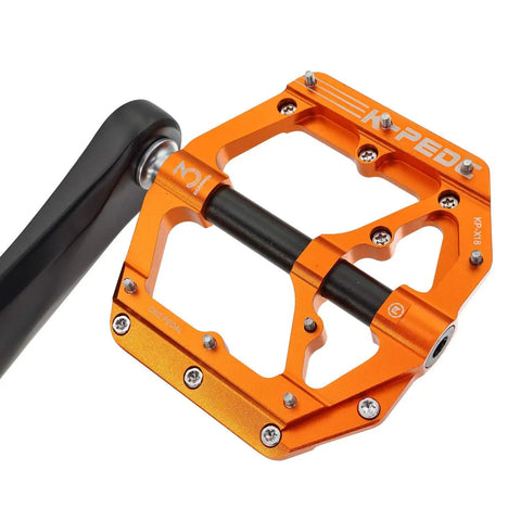 Aluminum Alloy 6061 CNC Machined MTB Pedals 9 Sixteenth Inch Wide Platform Non Slip Beefy With CrMo Steel Axle And Three Bearings