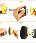Steps to attach 2 Inch Sanding Discs Set With 425 Pieces And One Quarter Inch Round Shank Backing Pad Includes Soft Foam Buffers And Assorted Grit 40 To 3000 17 Grits With 25 Sheets Each For Auto Body Wood And Metal Sanding Needs to drill.
