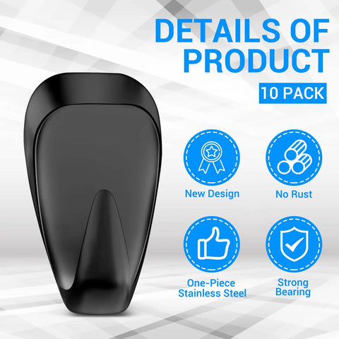 Stainless Steel Fabric Panel Cubicle Wall Hooks Heavy Duty 40 Lbs Capacity Set Of 10 Picture Hangers Clips Black with features