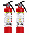 Tough As Nails Dry Chemical Fire Extinguisher, 2.5 Lb Capacity With Class 1A 10B C Rating, includes two units with instructions.