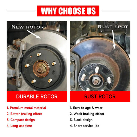 Comparison of new vs rusted go-kart brake rotor; durable vs rust rotor; Six Inch Go Kart Brake Rotor For Manco 9598 9597 YerfDog