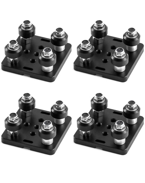 Small V Wheel Plate 4 Pack Gantry Rod Plate With Wheel For 2020 Aluminum Profile CNC And 3D Printer Parts, black 4-pack