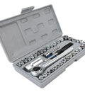 Hella Durable 40-Piece Socket And Wrench Set Featuring Metric And SAE Sizes For Your Ultimate Automotive And Motorcycle Repair Rig Including All Essential Bits To Fix Your Setup Quick Without Breaking A Sweat in a storage case.
