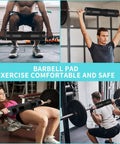 All In One Barbell Pad Kit For Squats And Hip Thrusts With Ankle Straps, Hip Resistance Bands, Lifting Straps And Carry Bag, Perfect For Bench Press And Home Gym Workouts Black in use for various exercises