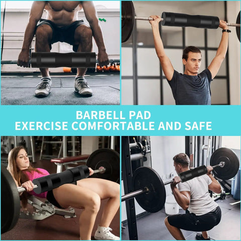 All In One Barbell Pad Kit For Squats And Hip Thrusts With Ankle Straps, Hip Resistance Bands, Lifting Straps And Carry Bag, Perfect For Bench Press And Home Gym Workouts Black in use for various exercises