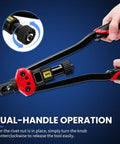 16 Inch Pro Rivet Nut Kit With Quick Change Mandrels, Heavy Duty Rivnut Nutsert Tool using dual-handle operation