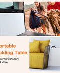 Four Foot Go To Folding Picnic Table With Carrying Handle Easy To Fold And Store Portable Lightweight Table in car trunk