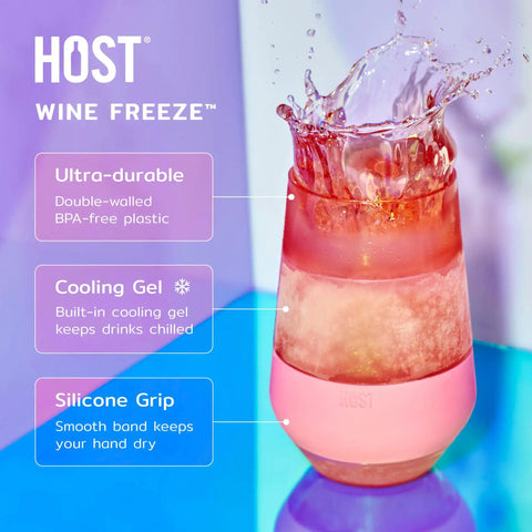 Freezable Stemless Wine Glasses With Secure Lids, Double Wall Insulated Chiller Tumblers for Grab And Go Vibes, 12 Oz Set of Two Pink Blush with liquid splash.